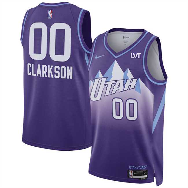 Mens Utah Jazz #00 Jordan Clarkson Purple 2024-25 City Edition Stitched Jersey Dzhi